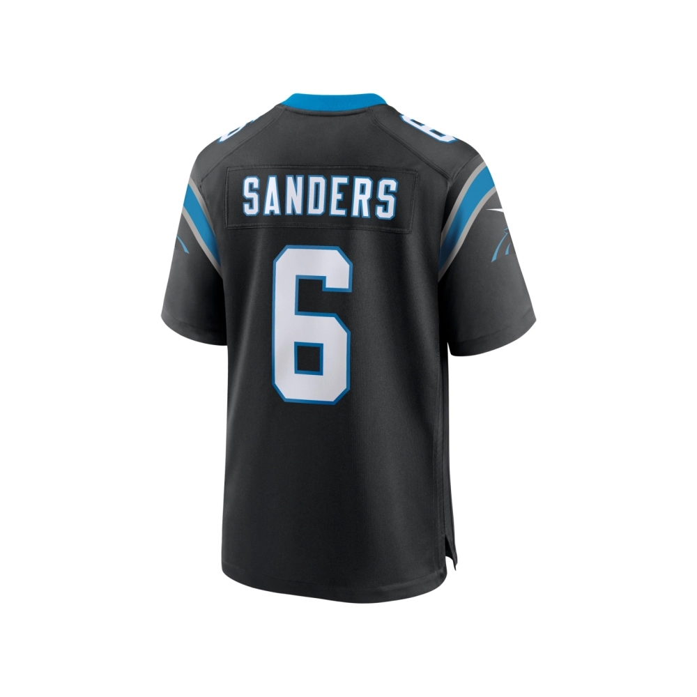 Mens Carolina Panthers Miles Sanders Black Team Game Jersey