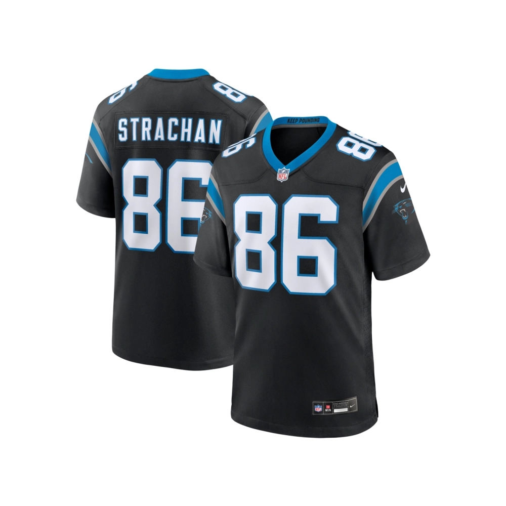 Mens Carolina Panthers Mike Strachan Black Game Jersey