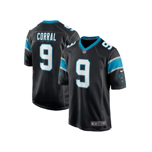 Mens Carolina Panthers Matt Corral Black Player Game Jersey