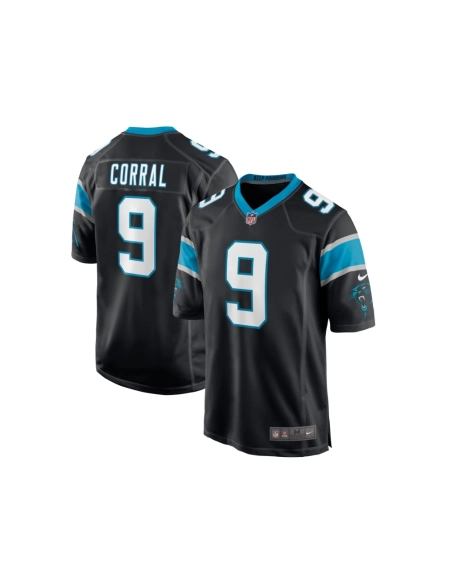 Mens Carolina Panthers Matt Corral Black Player Game Jersey