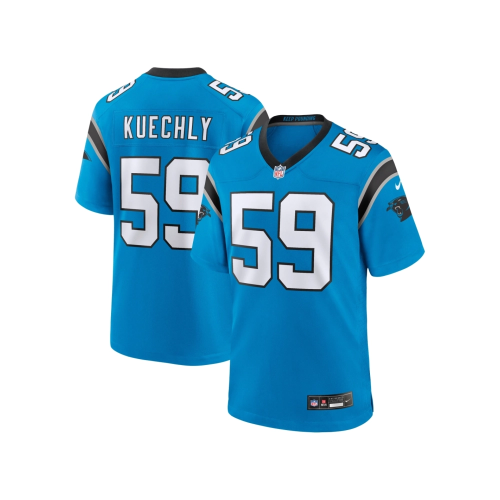 Mens Carolina Panthers Luke Kuechly Blue Retired Player Game Jersey