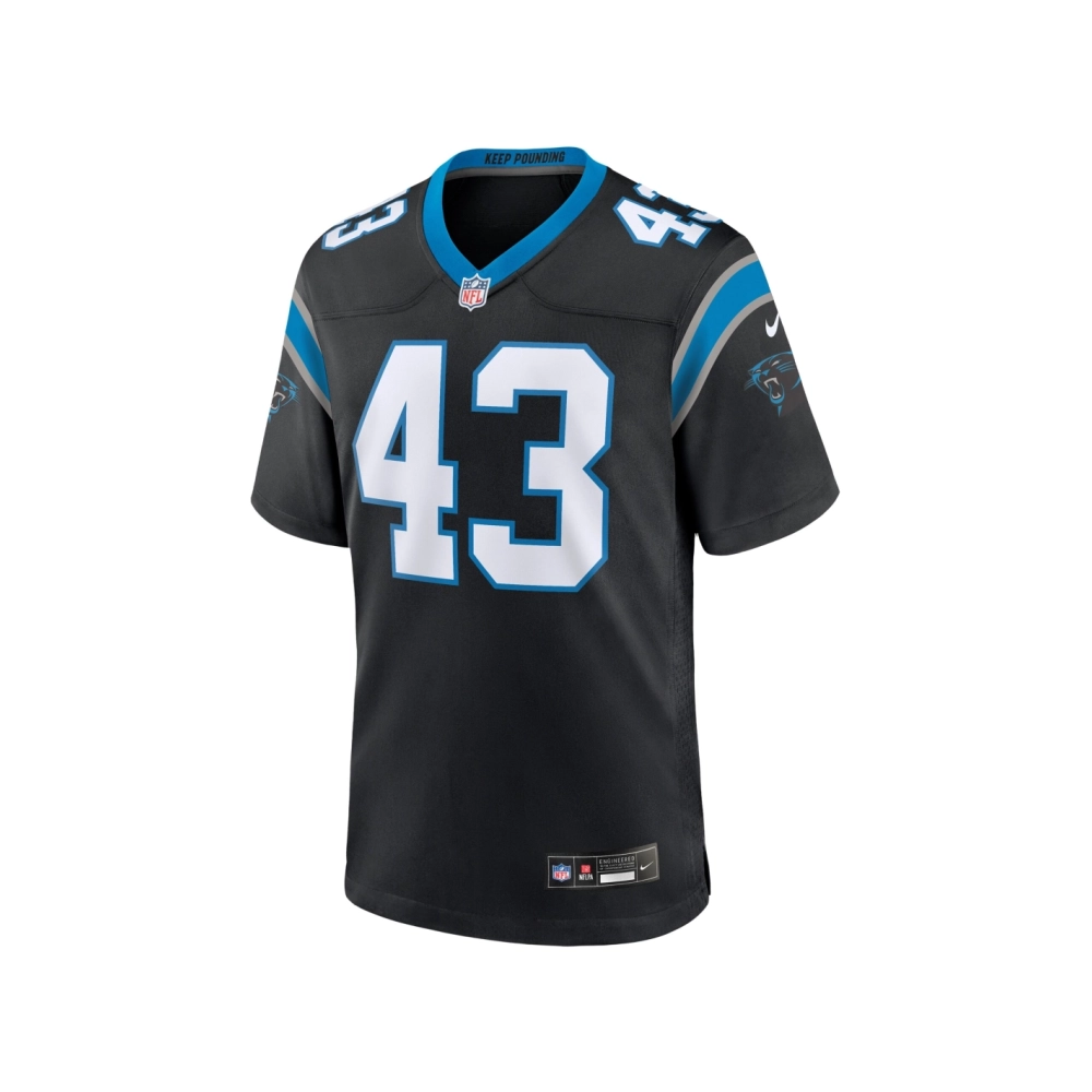 Mens Carolina Panthers Luiji Vilain Black Game Jersey