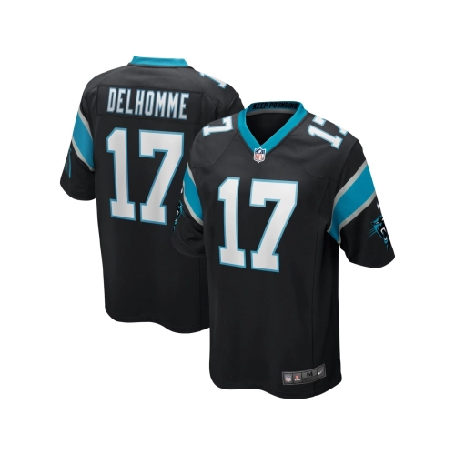 Mens Carolina Panthers Jake Delhomme Black Game Retired Player Jersey