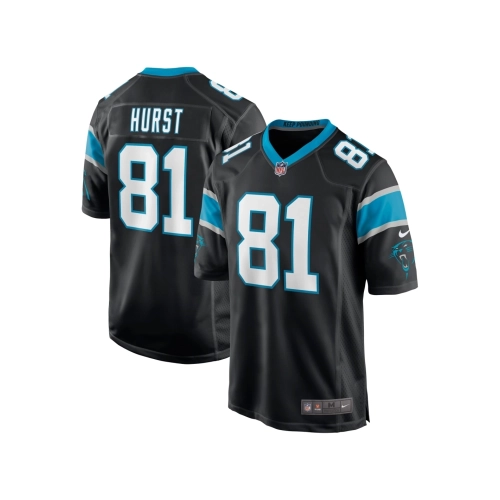 Mens Carolina Panthers Hayden Hurst Black Game Player Jersey