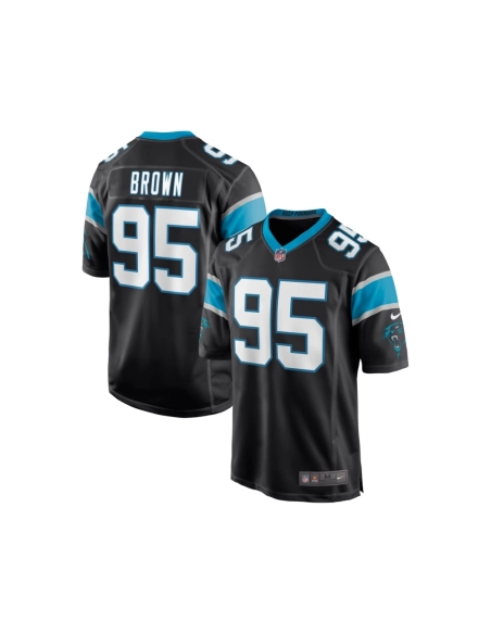 Mens Carolina Panthers Derrick Brown Black Player Game Jersey