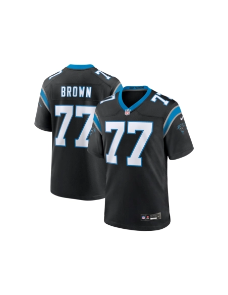 Mens Carolina Panthers Deonte Brown Black Team Game Jersey