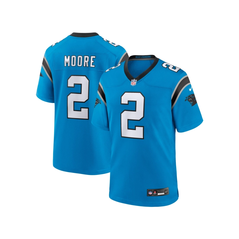 Mens Carolina Panthers D.J. Moore Blue Alternate Game Jersey