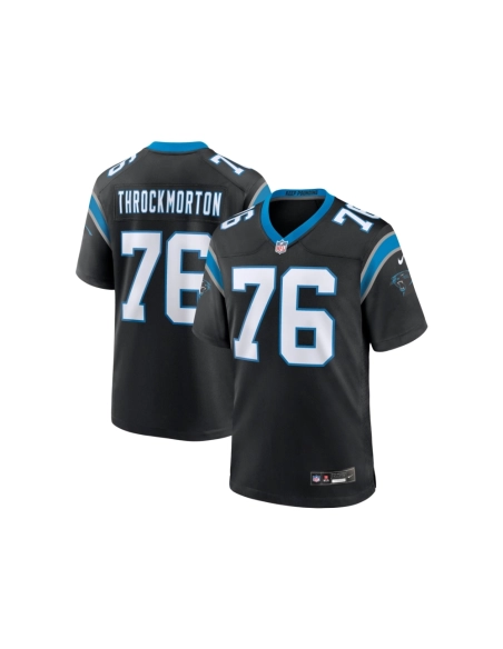 Mens Carolina Panthers Calvin Throckmorton Black Team Game Jersey