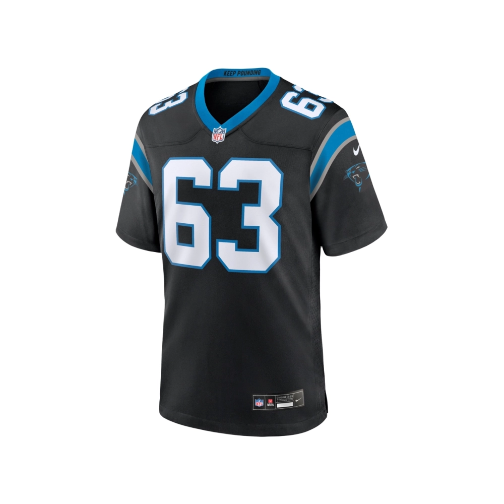 Mens Carolina Panthers Austin Corbett Black Team Game Jersey