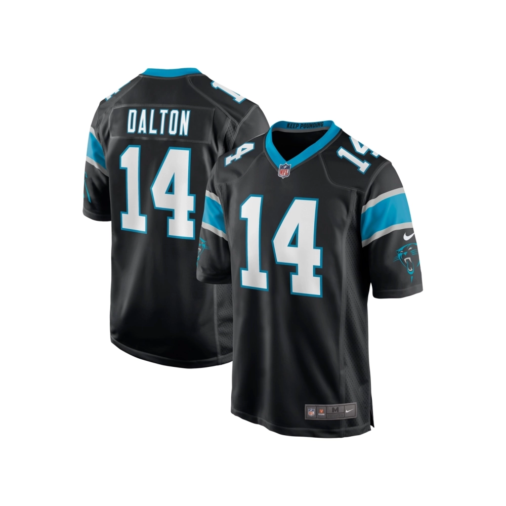 Mens Carolina Panthers Andy Dalton Black Game Player Jersey