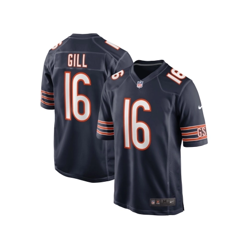 Mens Chicago Bears Trenton Gill Navy Game Player Jersey