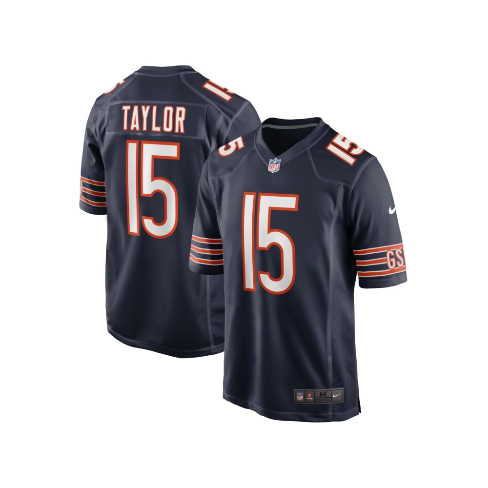 Mens Chicago Bears Trent Taylor Navy Team Game Jersey