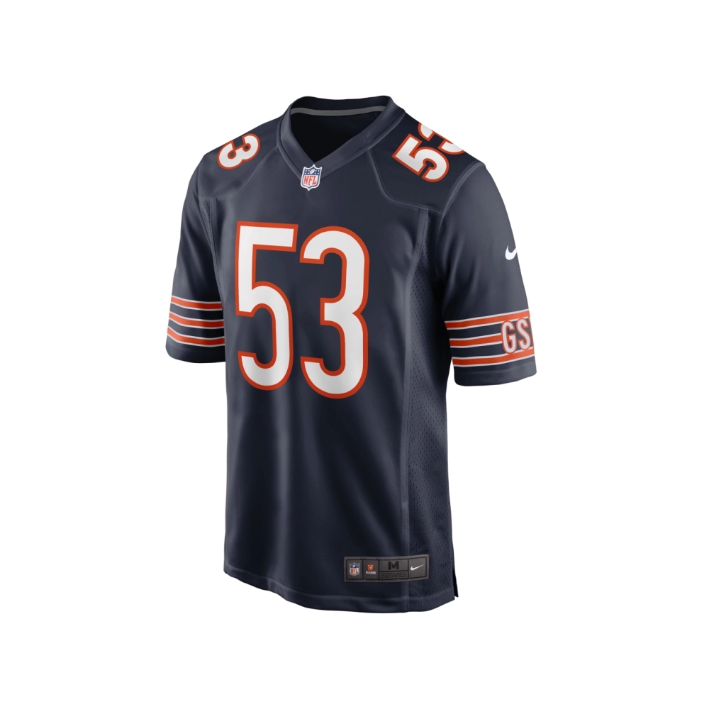 Mens Chicago Bears TJ Edwards Navy Game Player Jersey