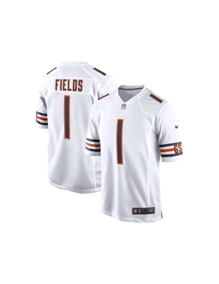 Mens Chicago Bears Justin Fields White Player Game Jersey