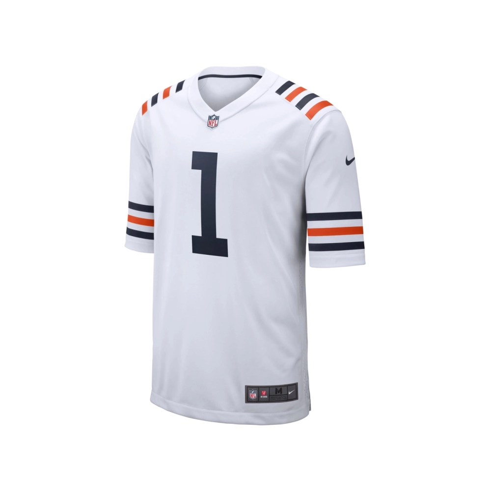 Mens Chicago Bears Justin Fields White 2021 NFL Draft First Round Pick Alternate Classic Game Jersey