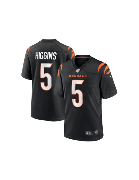 Mens Cincinnati Bengals Tee Higgins Black Game Player Jersey