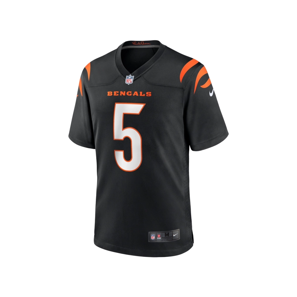 Mens Cincinnati Bengals Tee Higgins Black Game Player Jersey