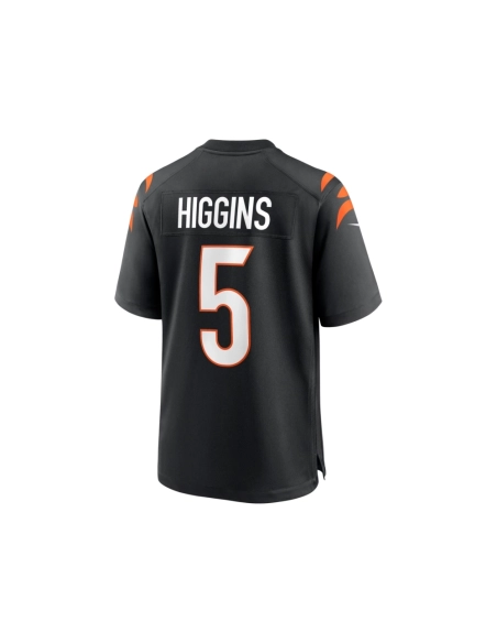 Mens Cincinnati Bengals Tee Higgins Black Game Player Jersey
