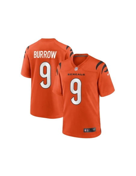 Mens Cincinnati Bengals Joe Burrow Orange Alternate Game Jersey