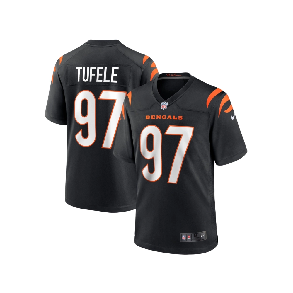 Mens Cincinnati Bengals Jay Tufele Black Game Player Jersey