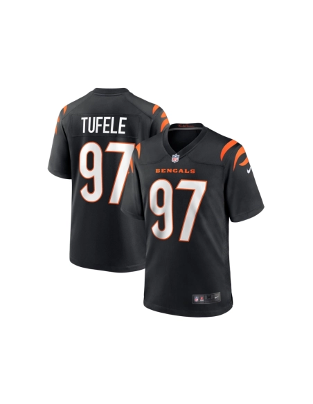 Mens Cincinnati Bengals Jay Tufele Black Game Player Jersey