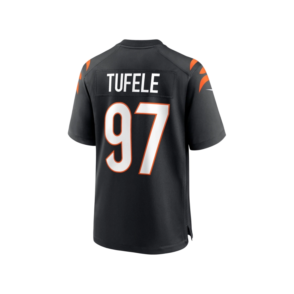 Mens Cincinnati Bengals Jay Tufele Black Game Player Jersey
