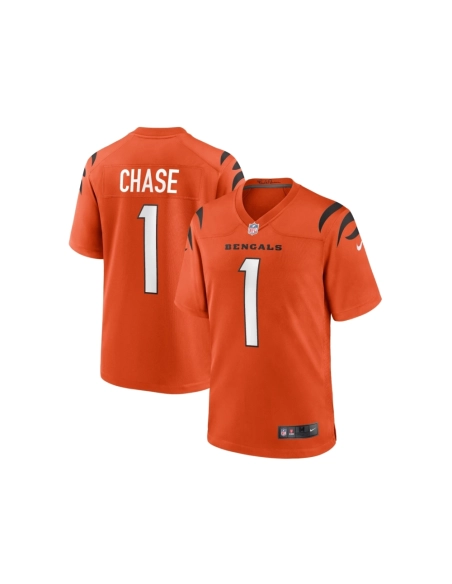 Mens Cincinnati Bengals JaMarr Chase Orange Alternate Game Jersey