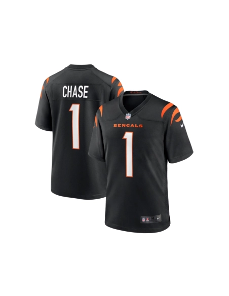 Mens Cincinnati Bengals JaMarr Chase Black Game Jersey