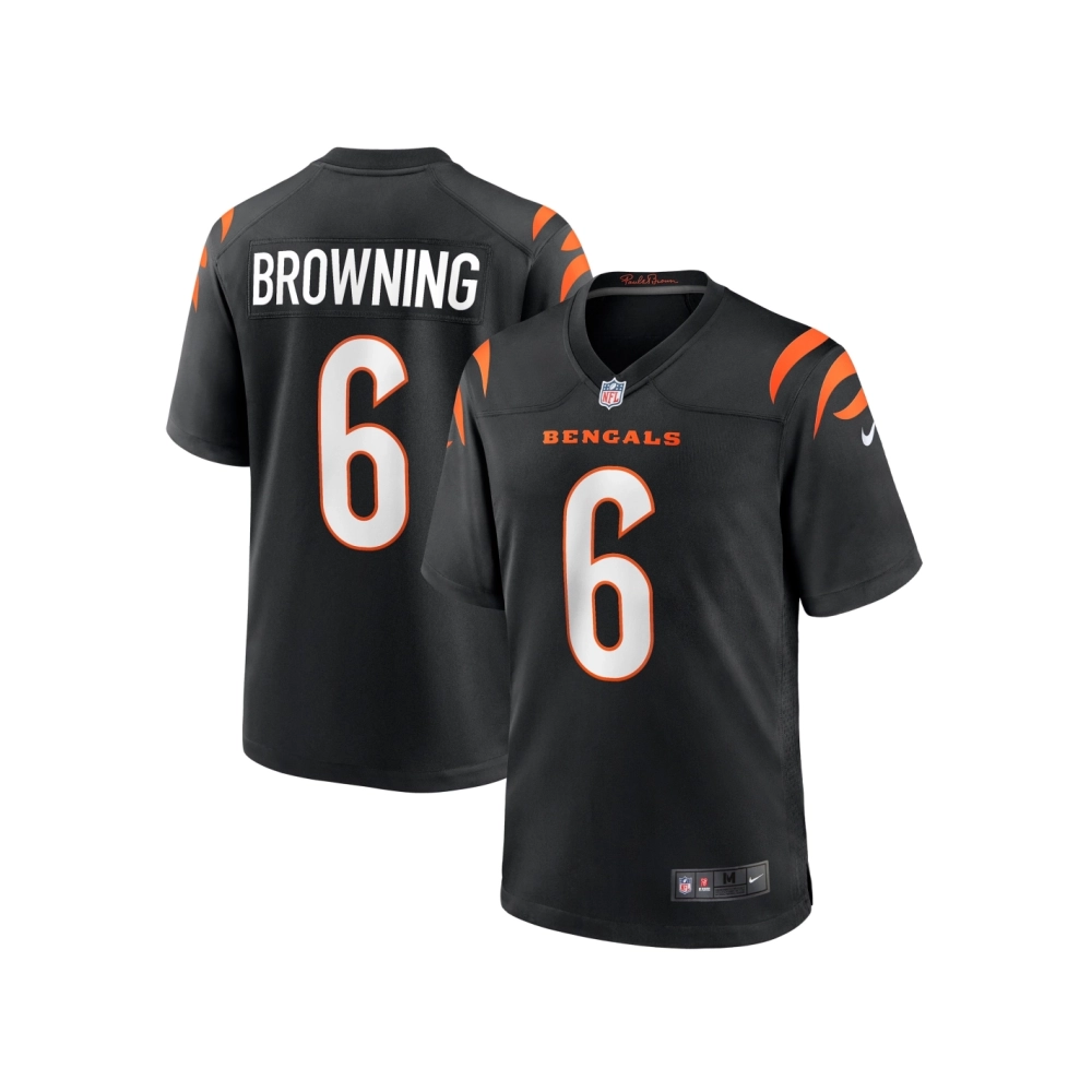 Mens Cincinnati Bengals Jake Browning Black Game Jersey