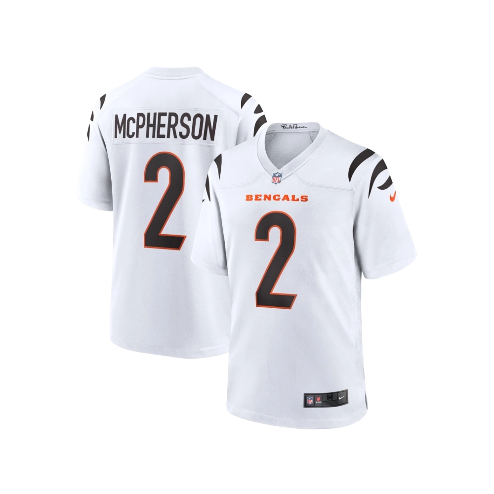 Mens Cincinnati Bengals Evan McPherson White Game Player Jersey
