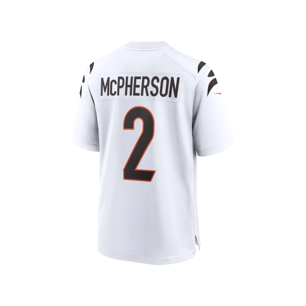 Mens Cincinnati Bengals Evan McPherson White Game Player Jersey