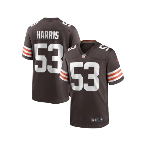 Mens Cleveland Browns Nick Harris Brown Game Jersey
