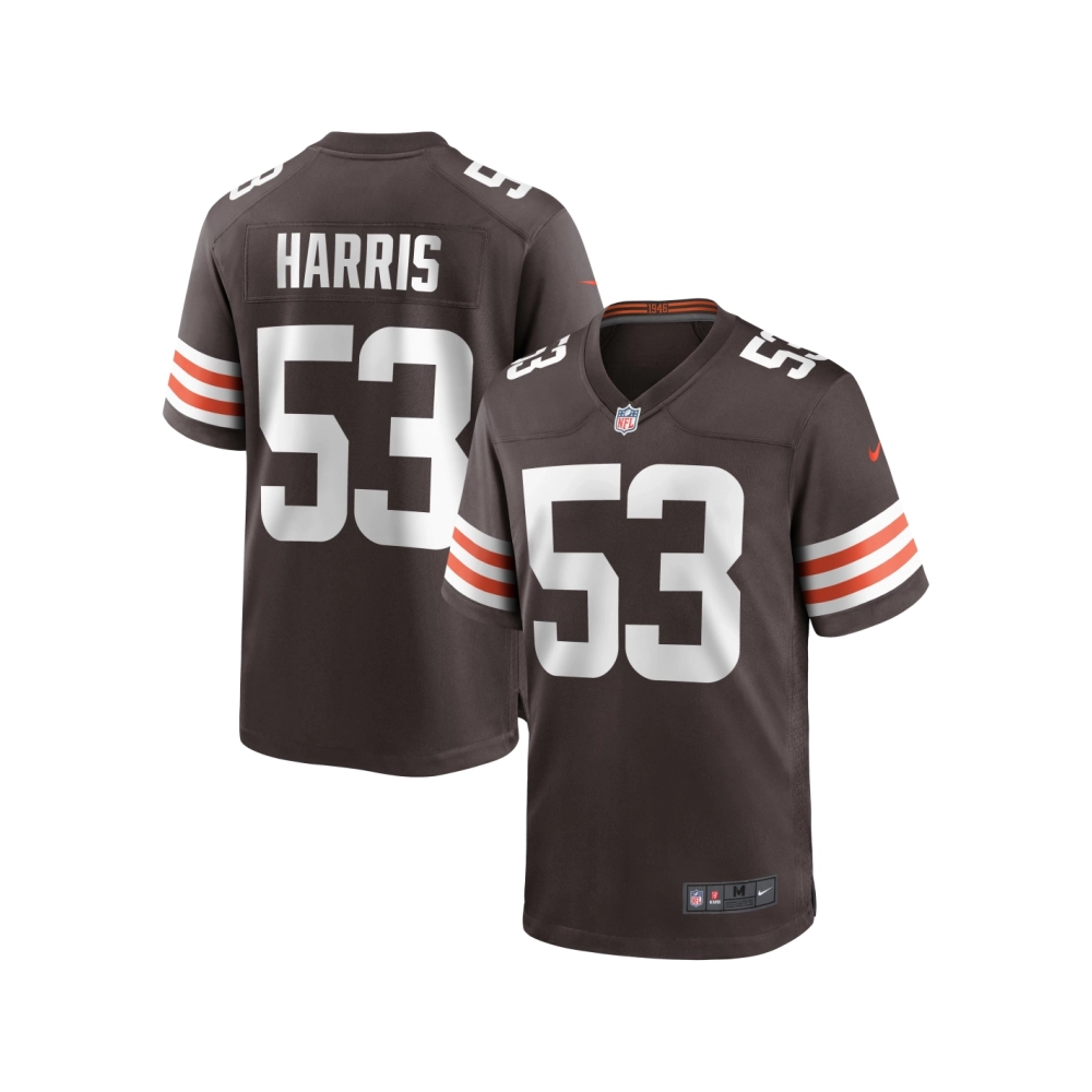 Mens Cleveland Browns Nick Harris Brown Game Jersey