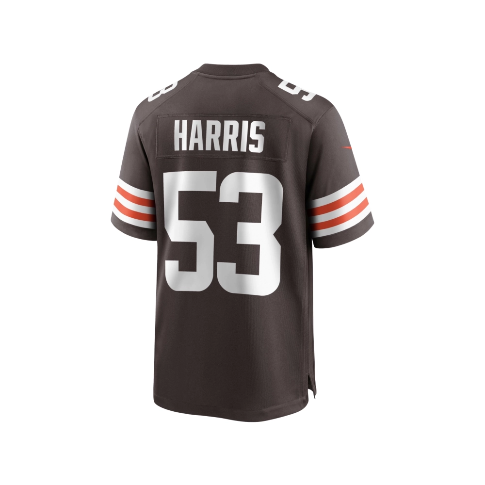 Mens Cleveland Browns Nick Harris Brown Game Jersey
