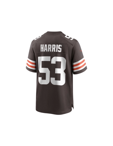 Mens Cleveland Browns Nick Harris Brown Game Jersey