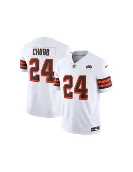 Mens Cleveland Browns Nick Chubb White Vapor F.U.S.E. Limited Jersey