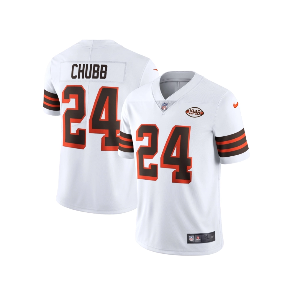 Mens Cleveland Browns Nick Chubb White 1946 Collection Alternate Vapor Limited Jersey