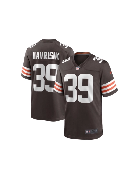Mens Cleveland Browns Lucas Havrisik Brown Team Game Jersey
