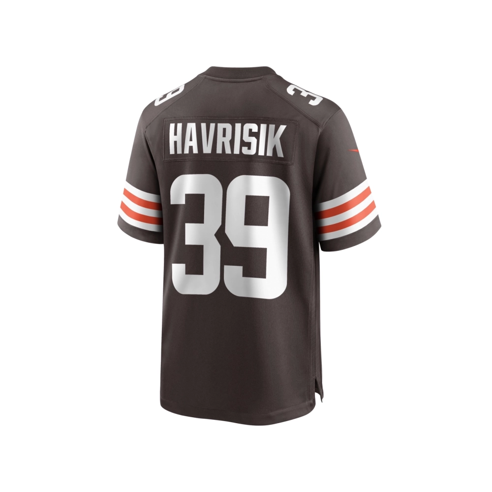 Mens Cleveland Browns Lucas Havrisik Brown Team Game Jersey