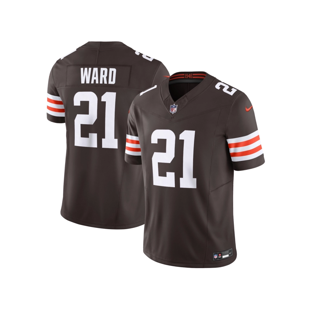 Mens Cleveland Browns Denzel Ward Brown Vapor F.U.S.E. Limited Jersey