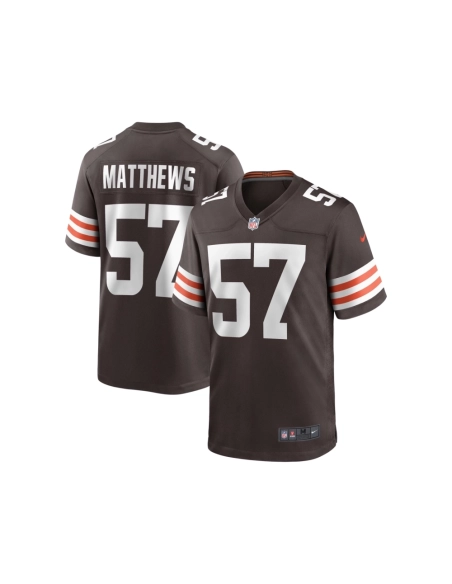 Mens Cleveland Browns Clay Matthews Brown Game Retired Player Jersey