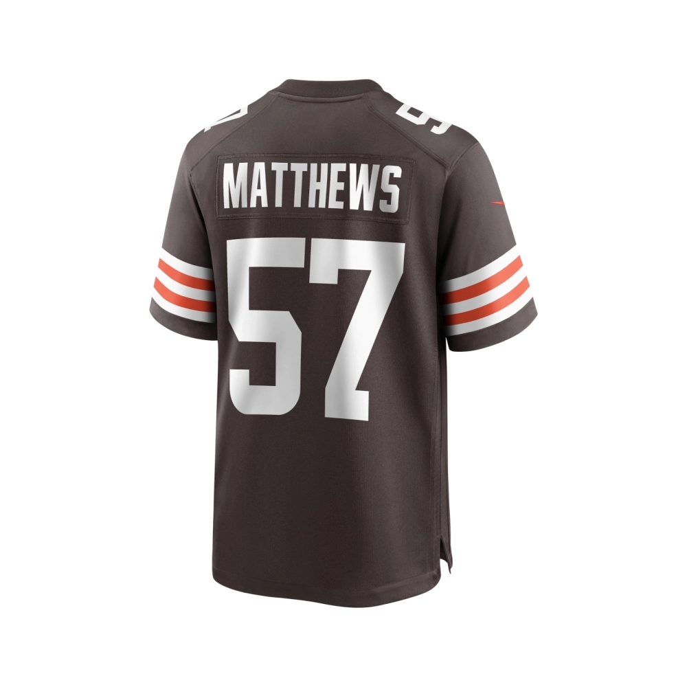 Mens Cleveland Browns Clay Matthews Brown Game Retired Player Jersey