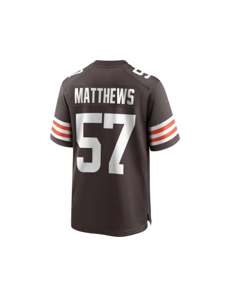 Mens Cleveland Browns Clay Matthews Brown Game Retired Player Jersey