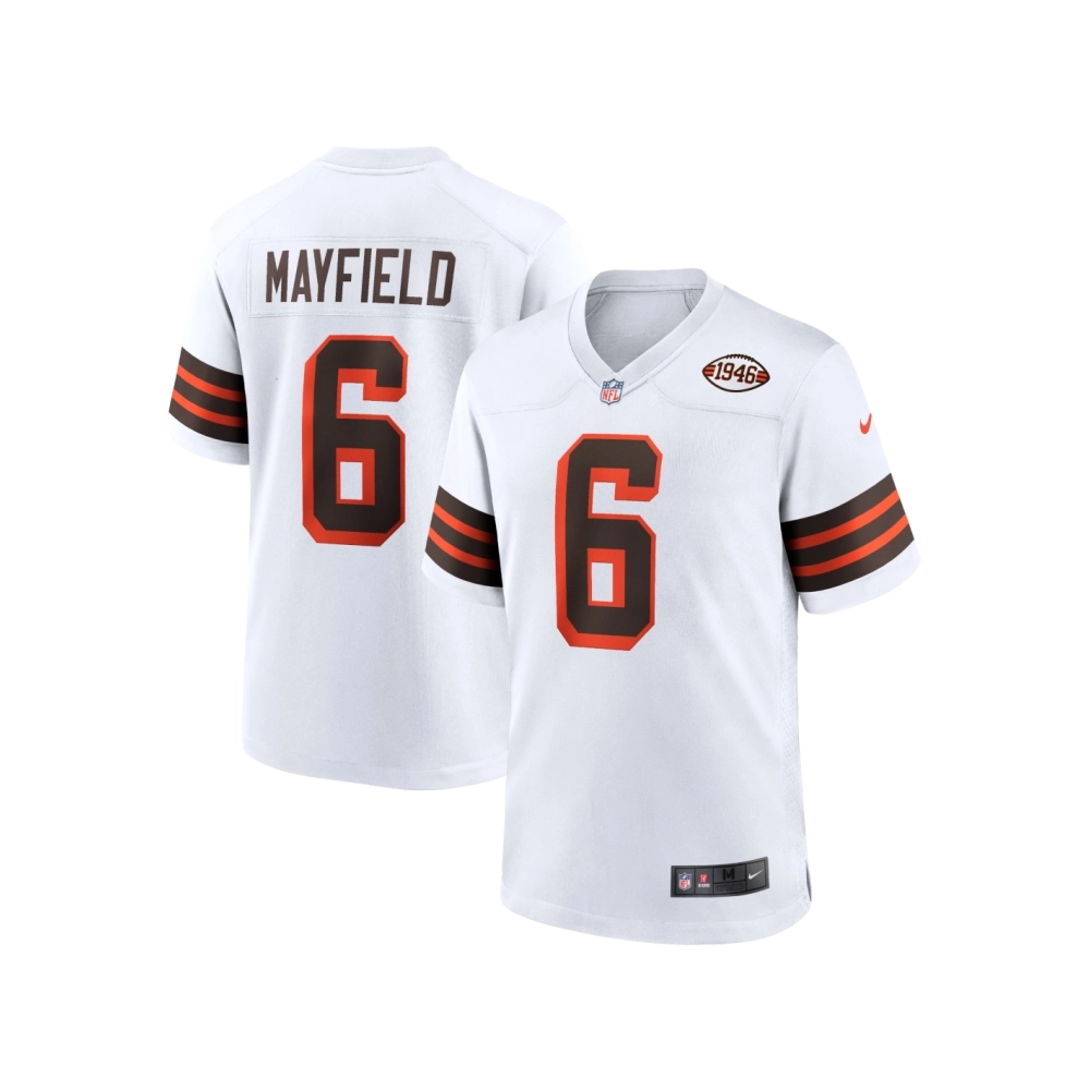 Mens Cleveland Browns Baker Mayfield White 1946 Collection Alternate Game Jersey