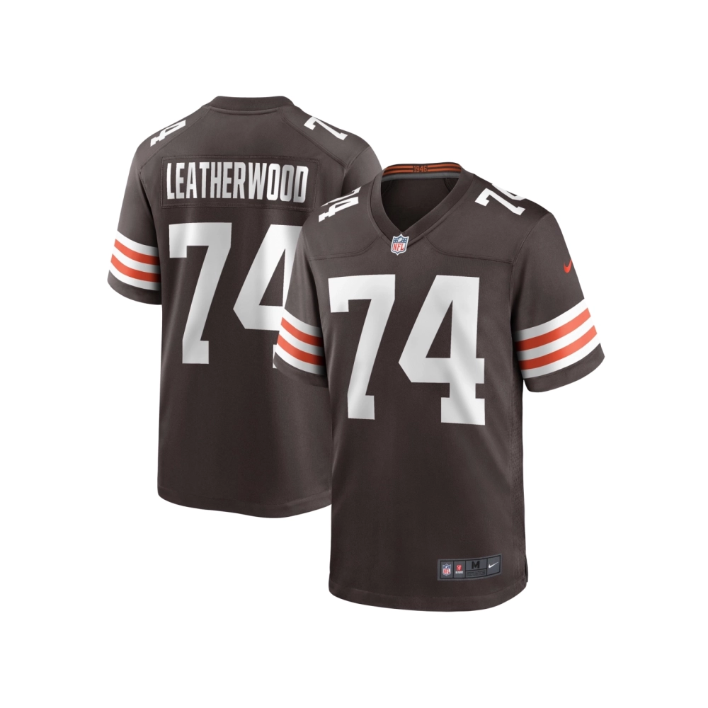 Mens Cleveland Browns Alex Leatherwood Brown Team Game Jersey