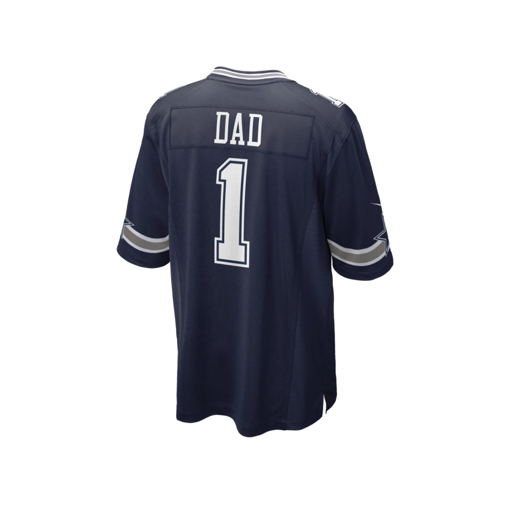 Mens Dallas Cowboys Number 1 Dad Navy Game Jersey