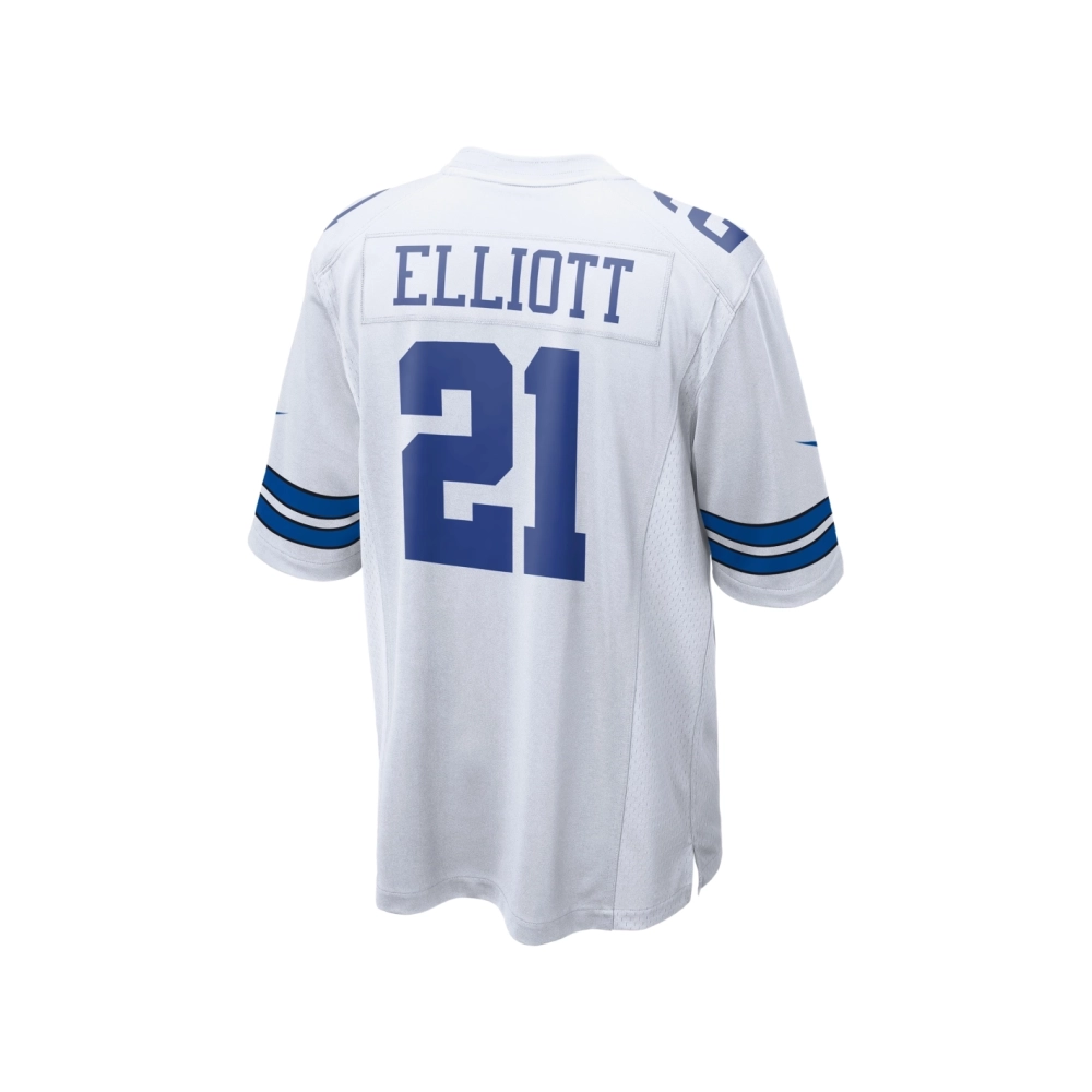 Mens Dallas Cowboys Ezekiel Elliott White Team Game Jersey