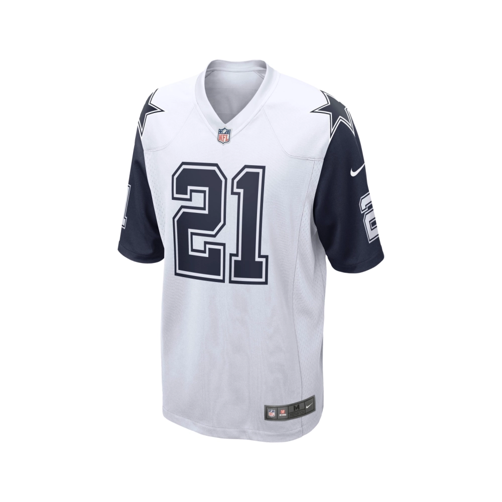 Mens Dallas Cowboys Ezekiel Elliott White Alternate Game Jersey