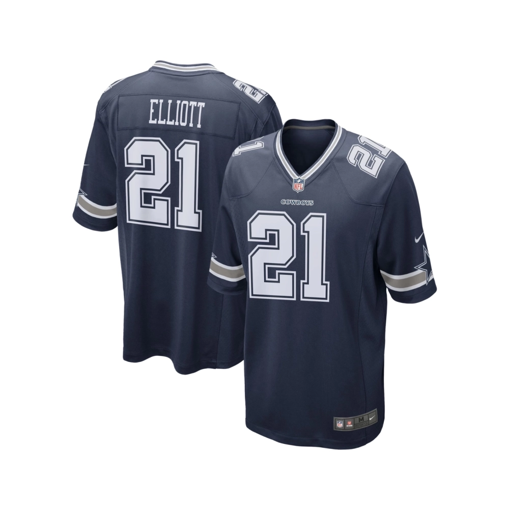 Mens Dallas Cowboys Ezekiel Elliott Navy Game Team Jersey