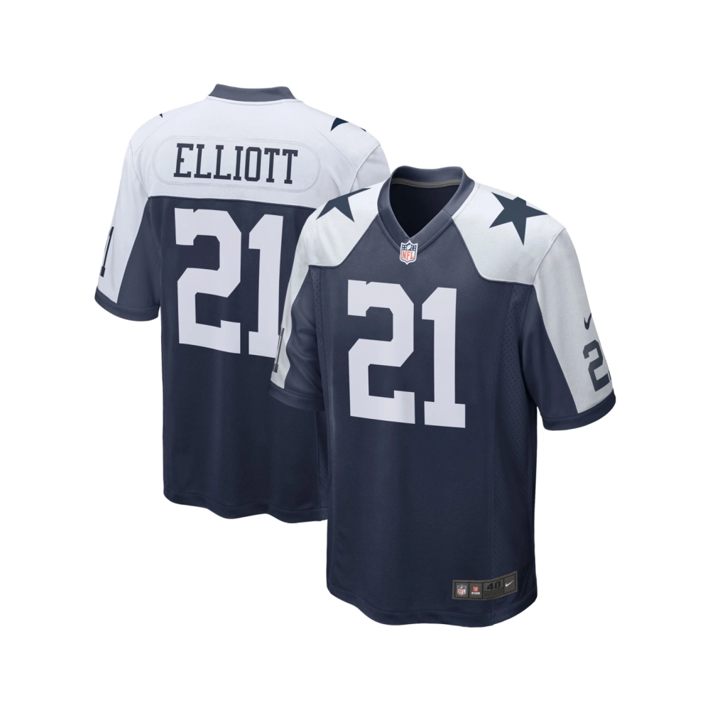 Mens Dallas Cowboys Ezekiel Elliott Navy Alternate Game Team Jersey